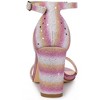 Allegra K Women's Glitter Ankle Strap Chunky Heels Sandals - 3 of 4