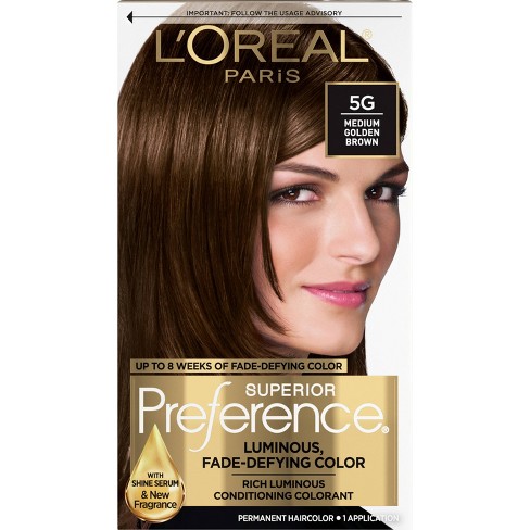 L'oreal Paris Superior Preference Fade-defying Color + Shine - 6.5 Fl Oz - 5g Medium Golden Brown - 1 Ki : Target