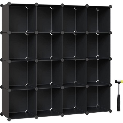 Songmics 6 Cube Storage Organizer Modular Storage Cube Bookshelf Diy Plastic  Closet Storage Shelves, Bedroom Gray : Target