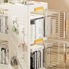 NicBex Bookcases for Living Room 3 Tier Round Floor Standing Bookcase 360� Rotating Bookshelf with Small Footprint for Bedroom - 3 of 4