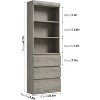 Homhougo Bookcase with Drawers 70.27 Inches Tall Bookshelf Farmhouse Bookcases Wooden Deep Bookshelves Storage Cabinet Organizer - 2 of 4