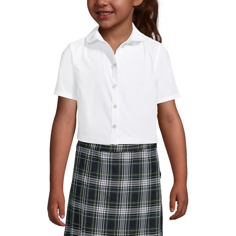 Lands' End School Uniform Kids Short Sleeve Peter Pan Collar Broadcloth Shirt, 3 of 4