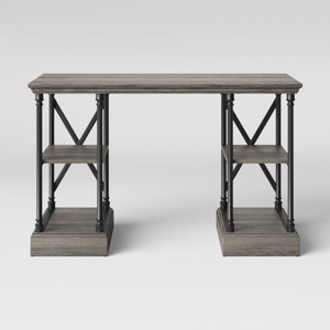 Conway Wood Writing Desk with Storage Gray - Threshold™ - 1 of 4