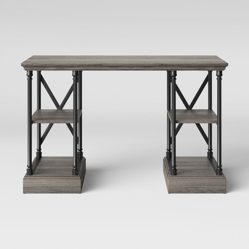 Conway Wood Writing Desk with Storage Gray - Threshold&#8482;, 1 of 8