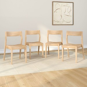 Plank+Beam Modern Dining Chair Set of 4, Solid Wood Chairs for Kitchen, Office, Living Room - 1 of 4