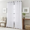 RT Designers Collection Dexter Linen Texture Grommet Sheer Curtain Panel Pair 36" x 84" White - 2 of 4