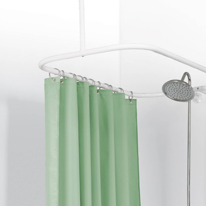 Hoop Shaped Aluminum Shower Curtain Rod White - Zenna Home, 6 of 8