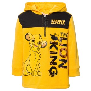 Disney Mickey Mouse Puppy Dog Pals Toy Story Cars Lion King Winnie the Pooh Monsters Inc. Fleece Half Zip Hoodie Toddler - 1 of 4