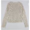 Lucky Brand Womens Sequin Knit Top Embellished T-Shirt, , Small - 2 of 2