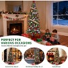 Artificial Christmas Tree, Realistic Prelit Pencil Xmas Tree with Warm Lights and Sturdy Metal Stand for Holiday Decoration, Green - 4 of 4