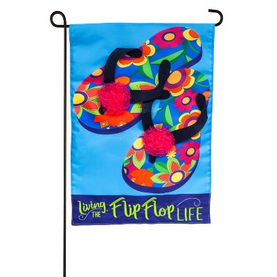 Evergreen Flip Flop Life Garden Applique Flag