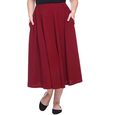 Women's Plus Size Tasmin Flare Midi Skirts - White Mark