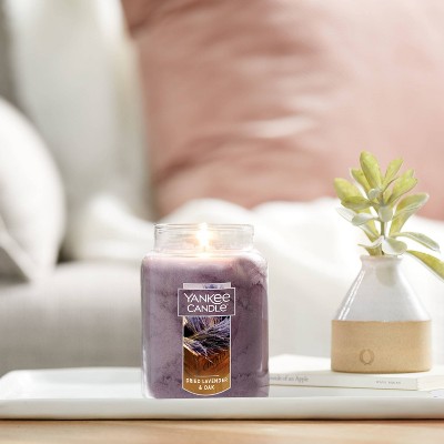 Large Purple Paraffin Wax Jar Candle with Lavender & Oak Scent