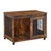 YOOCOZZ Sliding Door Dog Cage with Partition for Two Puppies, 39.37'' W x 25.20'' D x 28.94'' H-Rustic Brown - 2 of 4