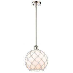 Farmhouse Rope - 1 Light Stem Hung Mini Pendant In Industrial Style-13 Inches Tall and 10 Inches Wide - 1 of 1