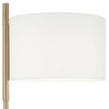 Pacific Coast Lighting Modern 64" Tall Standing Floor Lamp Skinny Pole Foot Switch Metal Warm Gold Finish Living Room Bedroom House Offset White Shade - 3 of 4