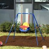 Outsunny Baby Swing Set for Backyard Indoor/Outdoor, Solid Metal Frame with Baby Seat Harness for Kid Age 6-36 Months - 2 of 4