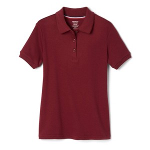 French Toast School Uniform Girls Short Sleeve Fitted Interlock Polo with Picot Collar (Feminine Fit) - 1 of 1
