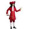 HalloweenCostumes.com X Small Men Adult Privateer Pirate Costume for Men, Fancy Captain Halloween Outfit, Buccaneer with Red Feathered Hat, Red/Red - 2 of 3