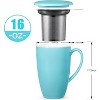 16 Oz Porcelain Tea Cup with Infuser and Lid, Loose Leaf Tea Mug, Microwave Dishwasher Safe Steeping Tea Cup - 2 of 3