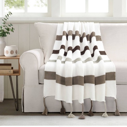 Cream discount tassel throw