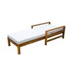 Outdoor Patio Acacia Wood Daybed Lounge Chair with Adjustable Backrest - 4 of 4