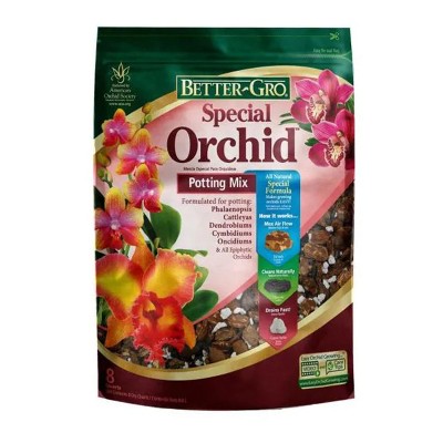 Sun Bulb Better-Gro Special Epiphytic Orchid Flower Potting Mix Garden Soil Growing Medium with Bark, Charcoal, and Sponge Rock, 8 Quarts