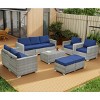 ELJGET 10PCS Outdoor Patio Wicker Furniture Set Cushioned Sectional Sofa Storage Coffee Table Navy Cushion - 2 of 4