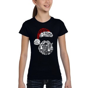 LA Pop Art Santa Pics - Girl's Word Art T-Shirt - 1 of 4