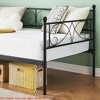 Bedroom Sofa Bed w/ Trundle, Twin Size Metal Daybed w/ Floral Headboard, Heavy Duty Metal Slats Support Multifunctional Bed - 4 of 4