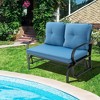 Tangkula 2-Person Outdoor Patio Glider Bench Swing Seat Bench w/ Seat & Back Cushions - 4 of 4