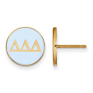 Black Bow Jewelry 14k Yellow Gold Plated Sterling Silver Delta Delta Delta Greek Life Stud Earrings - 1 of 3