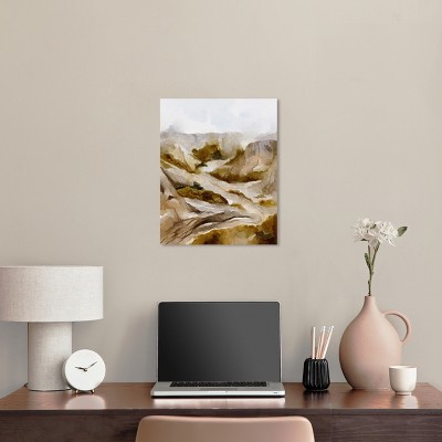 Winter End Rock Mountain Landscape Canvas Wall Art, 16" x 20"