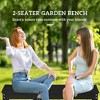 47" Outdoor Bench Seat, HDPE All-Weather Garden Bench, Backless Slatted Patio Bench for Yard, Porch, Park - 4 of 4