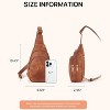 Generic Sling Bag for Women Leather Fanny Pack Crossboday Backpack Brown - 3 of 4
