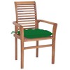 vidaXL Solid Teak Wood Dining Chairs with Cushions - Set of 2 - Ergonomic Design for Garden - 2 of 4