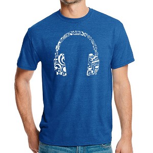 LA Pop Art Men's Premium Blend Word Art T-shirt - Music Note Headphones - 1 of 4