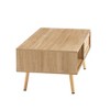 Wooakway 41" Rattan Coffee table Modern Central table with sliding door for storage End Table for living room - 4 of 4