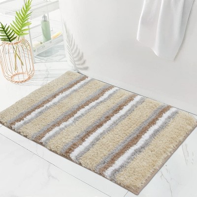 Home Weavers Glamour Collection 100% Polyester Microfiber Bathroom Rug, Non Slip Bath Mat Water Absorbent Soft Microfiber Shaggy Mat Machine Washable