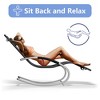 Outdoor Chaise Lounge Chairs,Portable Set of 3,Iron Patio Rocking Chair Set, Including Patio Lawn Rockers with Coffee Table and Headrests,for Patio - 3 of 4