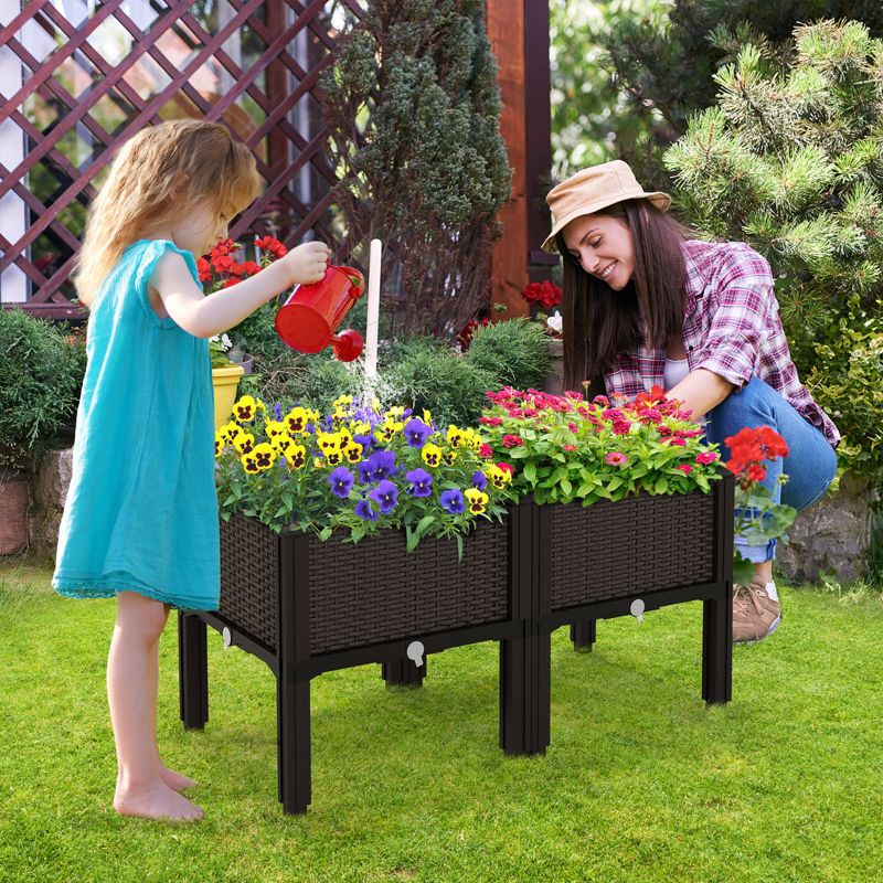 Tangkula Outdoor 2 Set/4 Set Planter Vertical Elevated Raised Garden Bed Planter Box Kit for Backyard Patio, 3 of 10