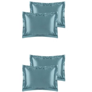 Unique Bargains Satin Soft Envelope Closure Pillowcase Covers 4 Pcs - 1 of 4