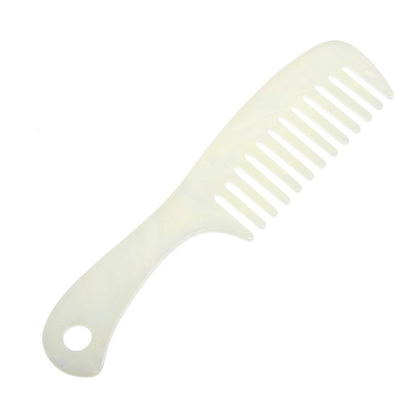 Unique Bargains Anti-Static Hair Comb Wide Tooth Hair Supplies Detangling Comb For Wet and Dry White 1 Pc, 1 of 7