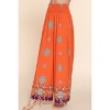 Slickblue Women's Wide Leg Woven Pants, Border Print Design, Smocked Waist, Stretch Fabric, Orange, Size S-L - 2 of 4