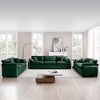 3-Piece Corduroy Fabric Modern Sofa Set with Two 2-Seaters and One 3-Seater, Large Deep Seat, Sofat Cushion and Pillows - 2 of 4