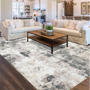 Modern Abstract Washable Rug for Living Room, Stain Resistant Non-Shedding Area Rug for Bedroom, Dining Room, Home Office - 1 of 4