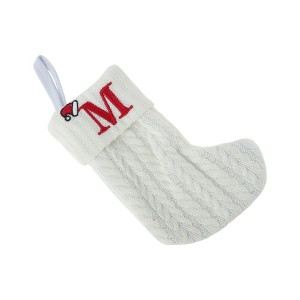 Unique Bargains Christmas Stockings Knitted Fabric White 7.87"x5.91" 1 Pc - 1 of 4