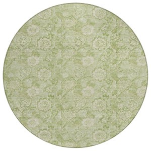 Sage And Mint Green Floral Washable Indoor Outdoor Area Rug - 1 of 4