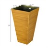 SKRAN 28" Tall Outdoor Planters, Set of 3 Large Taper Planters with Drainage Holes and Plug, Faux Wood Plastic Flower Pots for Garden, Patio - 3 of 4