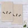 Linum Home Textiles Bee Dance - Embroidered Luxury 100% Turkish Cotton Hand Towels (Set of 2) - 2 of 3